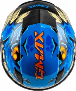 Gmax GM-49Y Youth Full Face Helmet Drax Graphic Blue Electric Shield -HJC Store 02f1 64dbeddf82027 1