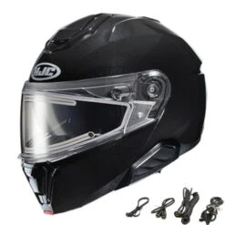 HJC I91 Modular Snow Helmet Gloss Black Electric Shield