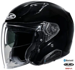 HJC RPHA 31 Open Face Bluetooth Helmet Gloss Black 11b Inststalled