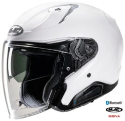 HJC RPHA 31 Open Face Bluetooth Helmet Gloss White 11b Installed