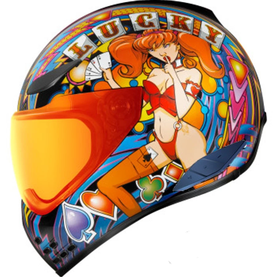 Icon Domain Full Face Bluetooth Helmet Lucky Lid 4 Red 3 Icon Domain Full Face Bluetooth Helmet Lucky Lid 4 Red