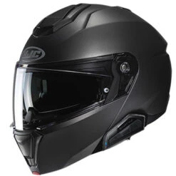 HJC I91 Modular Bluetooth Helmet Matte Titanium 21b Installed