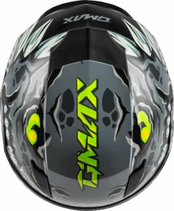 Gmax GM-49Y Youth Full Face Helmet Drax Graphic Grey Electric Shield -HJC Store 2371 64dbee1dcfac9