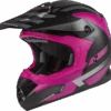 Gmax MX-86 Off Road Helmet Matte Black/Pink/Silver Size Medium