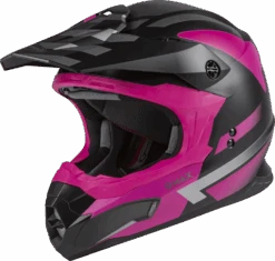 Gmax MX-86 Off Road Helmet Matte Black/Pink/Silver Size Medium