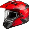 Gmax GM-11 Snow Helmet Ripcord Graphic Red Dual Lens Size Medium