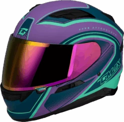 Gmax FF-98 Full Face Helmet Aftershock Purple/Blue Matte