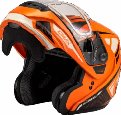 Gmax MD-04 Modular Snow Helmet Sector Gloss Orange Black Electric Shield