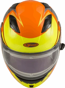 Gmax MD-01S Snow Helmet Descendant Neon Orange Hi Viz Electric Shield And Dual Lens -HJC Store 4398 5fa304c1d755d