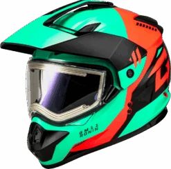 Gmax GM-11S Ronin Snow Helmet Aqua Coral Electric Shield