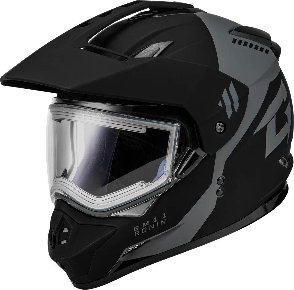 Gmax GM-11S Ronin Snow Helmet Matte Black Silver Electric Shield 3 Gmax GM-11S Ronin Snow Helmet Matte Black Silver Electric Shield