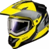Gmax GM-11S Ronin Snow Helmet Yellow Grey Electric Shield And Cord -HJC Store 4704 source 1741130713