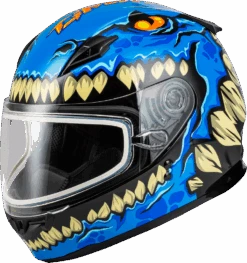 Gmax GM-49Y Youth Full Face Helmet Drax Graphic Blue Dual Lens