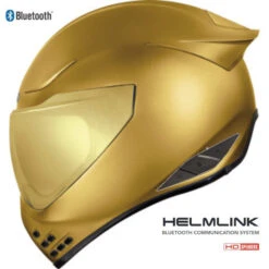 Icon Domain Full Face Bluetooth Helmet Cornelius Gold
