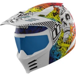 Icon Elsinore Helmet Elsinore Helmet Doodle 3 White