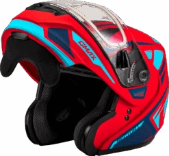 Gmax MD-04 Snow Helmet Sector Matte Red Blue Electric Shield