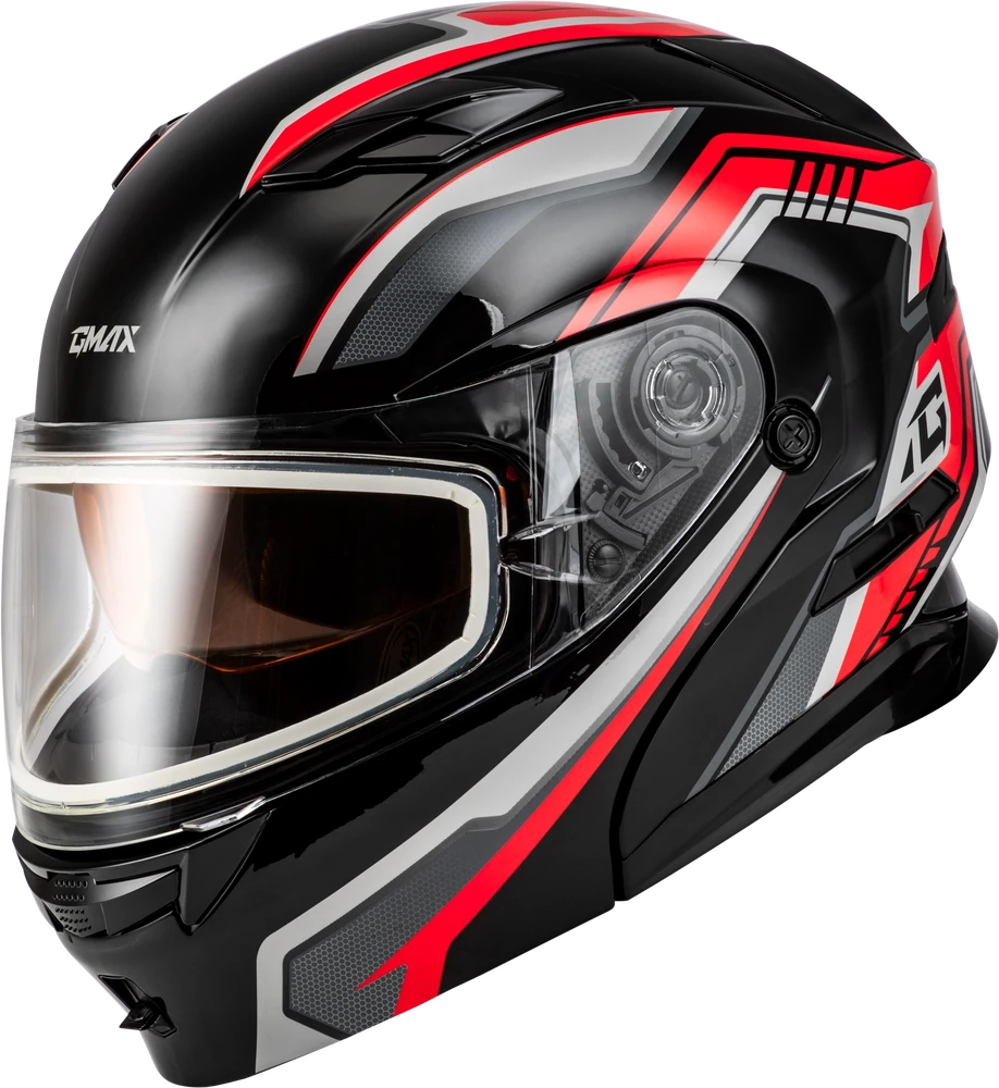 Gmax MD-01S Transistor Modular Snow Helmet Black Red 7 Gmax MD-01S Transistor Modular Snow Helmet Black Red - Image 5