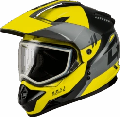 Gmax GM-11S Ronin Snow Helmet Yellow Dual Lens