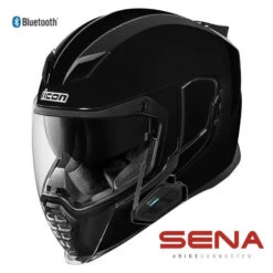 Icon Airflite Sena Spider Bluetooth Helmet Gloss Black