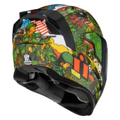 Icon Airflite Groundpounder Graphic Green Full Face Bluetooth Helmet -HJC Store AirfliteGroundpounderGreenBack 1