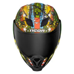 Icon Airflite Groundpounder Graphic Green Full Face Helmet -HJC Store AirfliteGroundpounderGreenFullFront