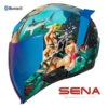 Icon Airflite Pleasuredome 4 Graphic Blue Sena Spider Bluetooth Helmet -HJC Store AirflitePleasuredome sena spider