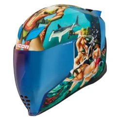 Icon Airflite Pleasuredome 4 Graphic Blue Full Face Helmet -HJC Store AirflitePleasuredome4BlueFront 1