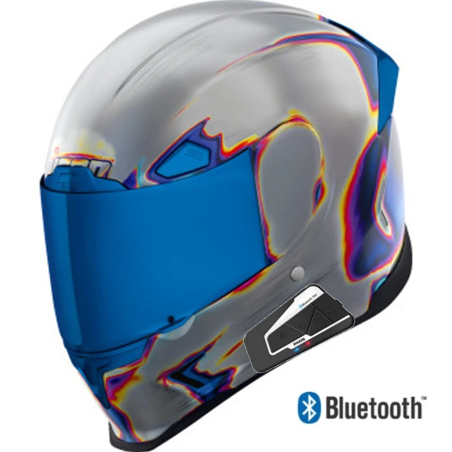 Icon Airfame Pro Bluetooth Full Face Helmet Re-Entry Silver 3 Icon Airfame Pro Bluetooth Full Face Helmet Re-Entry Silver