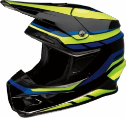 Z1R F. I. Off Road Helmet Mips Flank Graphic Black Blue Hi-Viz Yellow