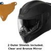 Icon Airflite Full Face Helmet Rubatone Bronze Mirror Shield -HJC Store IconAirflite 2Shields Bronze