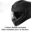 Icon Airflite Full Face Helmet Rubatone 2 Clear Shields