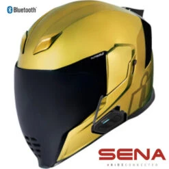 Icon Airflite Jewel MIPS Full Face Sena Spider Bluetooth Helmet Gold