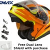 Gmax MD-01S Snow Helmet Descendant Neon Orange Hi Viz Electric Shield And Dual Lens -HJC Store MD 01 Descendant withDual Lens Electric Orange 7b1435bd 0089 4b4c 962b cc401e2c44c0