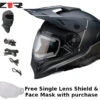 Z1R Range Dual Sport Snow Helmet Bladestorm Black/White Electric Shield -HJC Store Z1r Range Bladestorm BlackWhite bundle