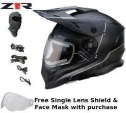 Z1R Range Dual Sport Snow Helmet Bladestorm Black/White Electric Shield
