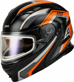 Gmax MD-01S Transistor Snow Helmet Orange Black Electric Shield
