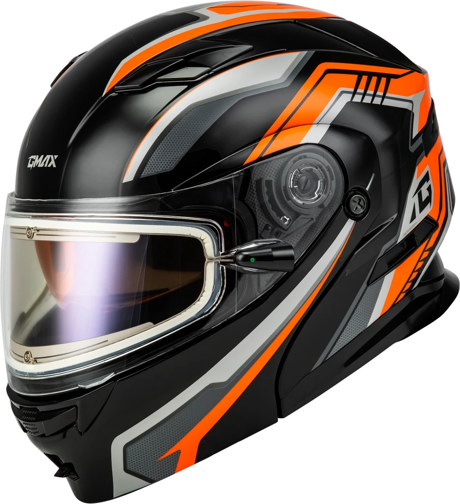 Gmax MD-01S Transistor Snow Helmet Orange Black Electric Shield 3 Gmax MD-01S Transistor Snow Helmet Orange Black Electric Shield