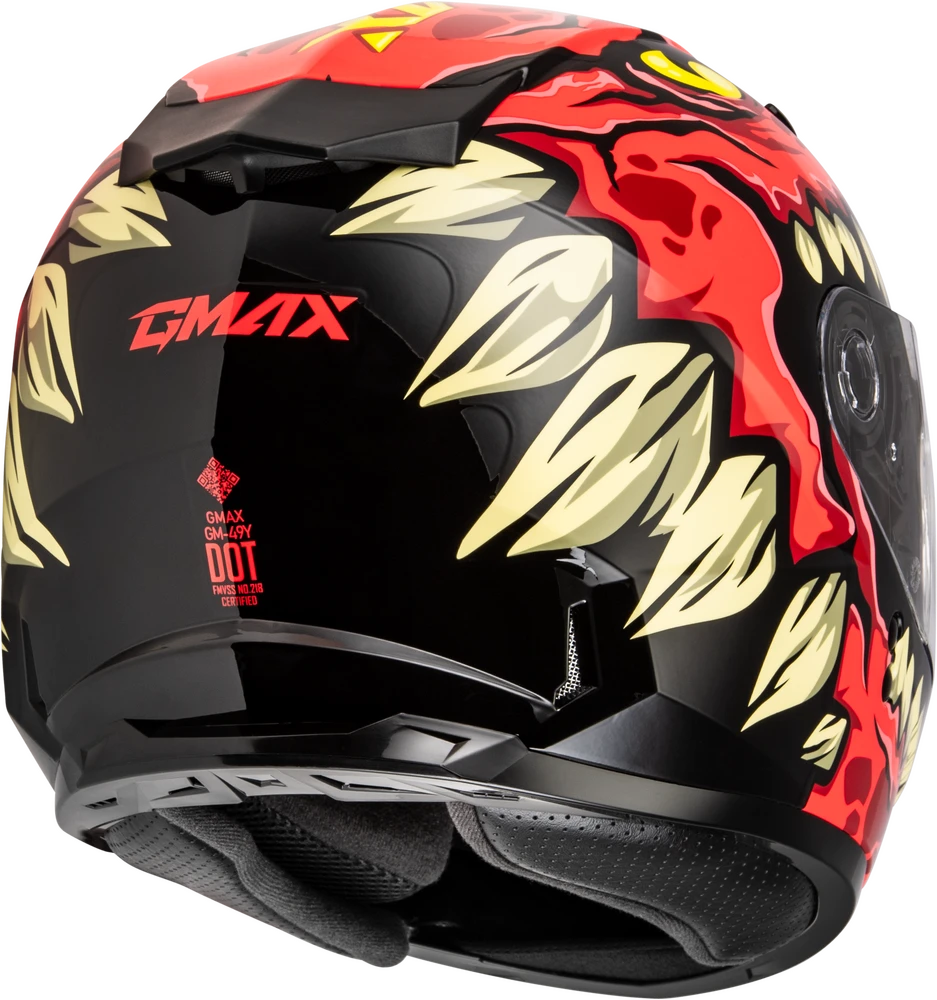 Gmax GM-49Y Youth Full Face Helmet Drax Graphic Red Dual Lens 5 Gmax GM-49Y Youth Full Face Helmet Drax Graphic Red Dual Lens - Image 3