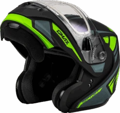 Gmax MD-04 Modular Snow Helmet Sector Green White Electric Shield