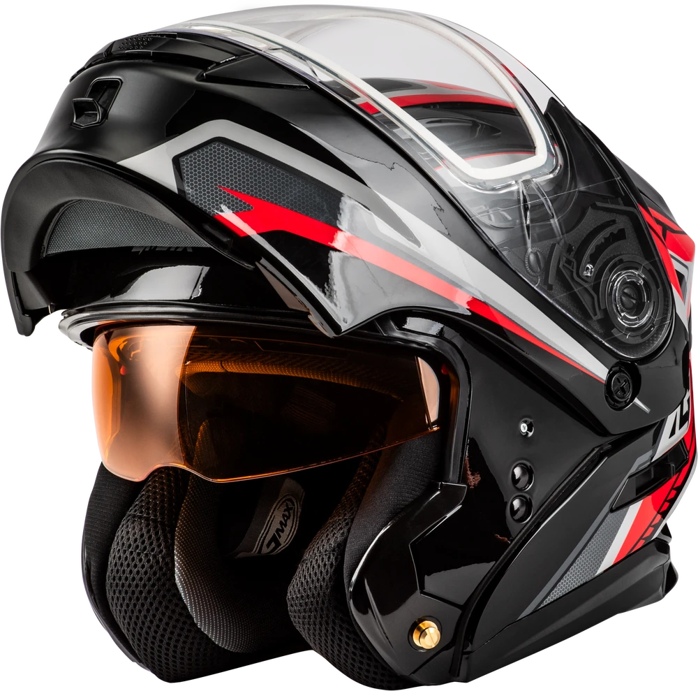 Gmax MD-01S Transistor Modular Snow Helmet Black Red 3 Gmax MD-01S Transistor Modular Snow Helmet Black Red