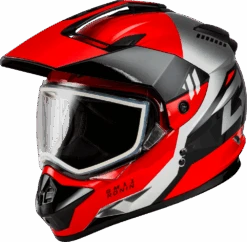 Gmax GM-11S Ronin Snow Helmet Red Dual Lens