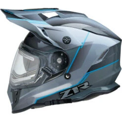 Z1R Range Dual Sport Snow Helmet Bladestorm Gray/Blue Electric Shield