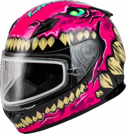 Gmax GM-49Y Youth Full Face Helmet Drax Graphic Pink Electric Shield