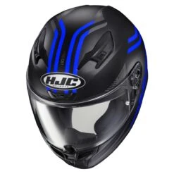 HJC I10 Full Face Bluetooth Helmet Strix Graphic MC2SF Blue -HJC Store hj ci10 strix helmet black blue rollover 63646697 5616 4520 ae2d bc3b2f4a108a