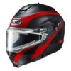 HJC C91 Modular Snow Helmet Taly Graphic MC1 Red Electric Shield -HJC Store hjcc91 sn taly electric helmet black grey rollover