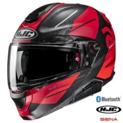 HJC RPHA 91S Modular Helmet Blat Graphic MC-1SF 11b Installed