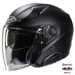 HJC RPHA 31 Open Face Bluetooth Helmet Matte Black 11b Installed