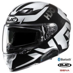 HJC F71 Full Face Bluetooth Helmet Bard MC-5 11b Installed