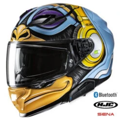 HJC F71 Full Face Bluetooth Helmet Monkey DJ MC-23 11b Installed